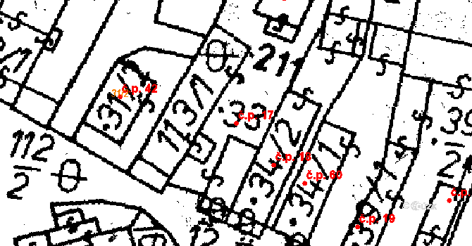 Velká Chyška 17 na parcele st. 33 v KÚ Velká Chyška, Katastrální mapa