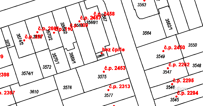 Brno 39488055 na parcele st. 3566/2 v KÚ Královo Pole, Katastrální mapa
