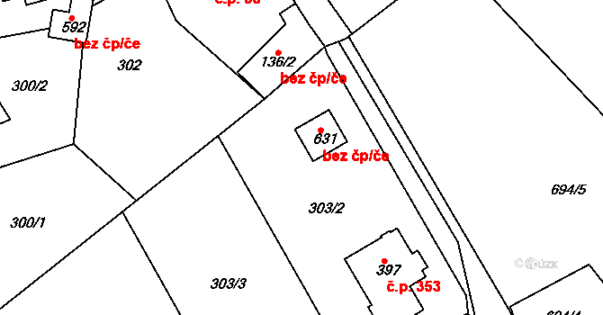 Lichnov 44863055 na parcele st. 631 v KÚ Lichnov u Nového Jičína, Katastrální mapa
