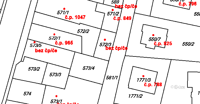 Kosmonosy 45314055 na parcele st. 572/3 v KÚ Kosmonosy, Katastrální mapa