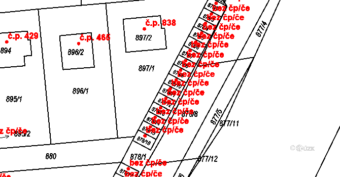 Mníšek pod Brdy 45731055 na parcele st. 878/11 v KÚ Mníšek pod Brdy, Katastrální mapa