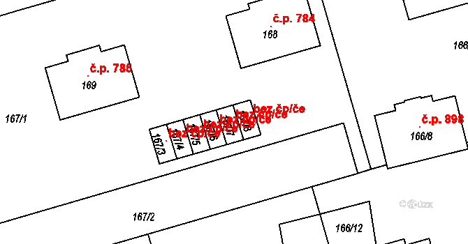 Třemošná 45748055 na parcele st. 167/7 v KÚ Třemošná, Katastrální mapa