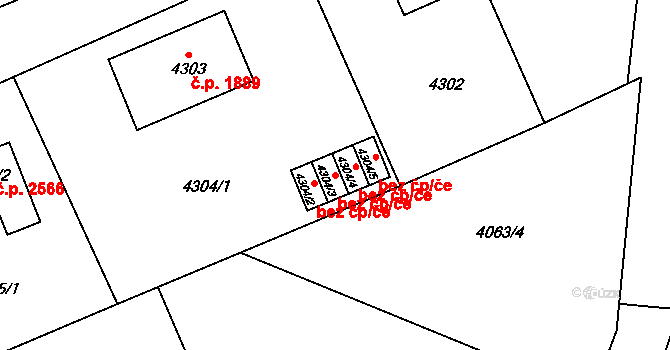 Česká Lípa 48792055 na parcele st. 4304/3 v KÚ Česká Lípa, Katastrální mapa