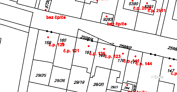Nové Jesenčany 126, Pardubice na parcele st. 161 v KÚ Nové Jesenčany, Katastrální mapa