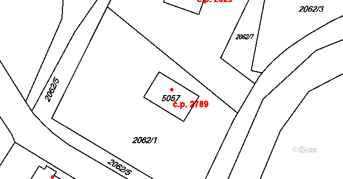 Rožnov pod Radhoštěm 2789 na parcele st. 5057 v KÚ Rožnov pod Radhoštěm, Katastrální mapa