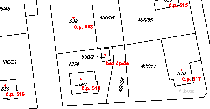 Veltrusy 81533055 na parcele st. 539/2 v KÚ Veltrusy, Katastrální mapa