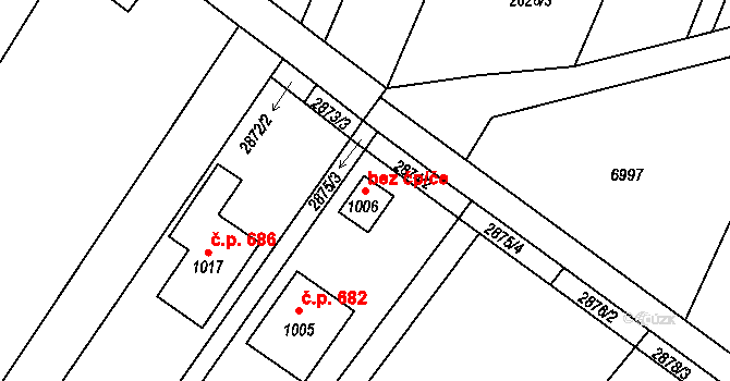 Lysice 88112055 na parcele st. 1006 v KÚ Lysice, Katastrální mapa