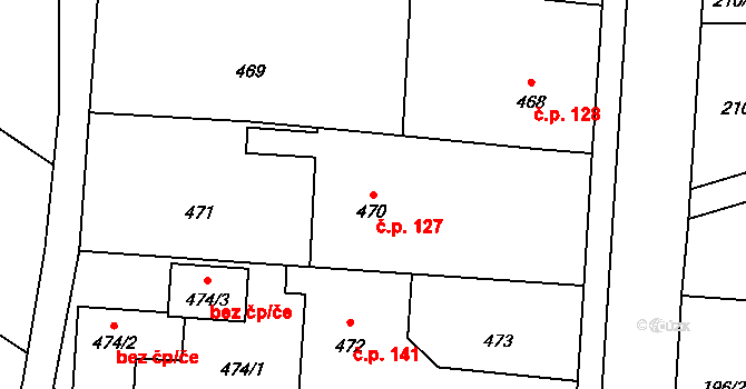 Bělotín 127 na parcele st. 470 v KÚ Bělotín, Katastrální mapa