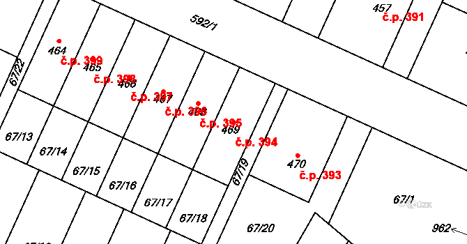 Přerov II-Předmostí 394, Přerov na parcele st. 469 v KÚ Předmostí, Katastrální mapa