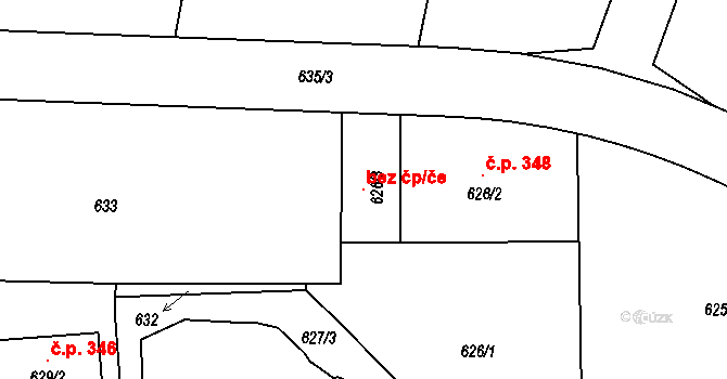Jenišov 115862056 na parcele st. 626/3 v KÚ Jenišov, Katastrální mapa