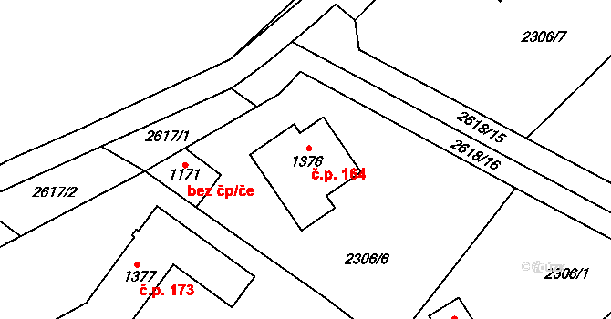 Voznice 164 na parcele st. 1376 v KÚ Voznice, Katastrální mapa
