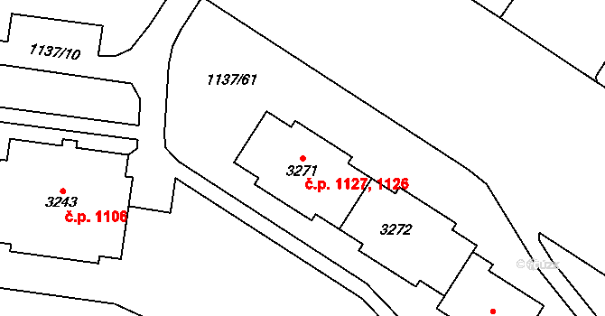 Bolevec 1126,1127, Plzeň na parcele st. 3271 v KÚ Bolevec, Katastrální mapa
