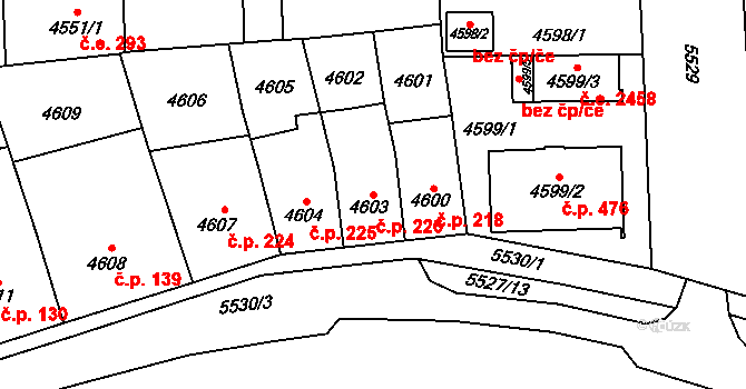 Doudlevce 226, Plzeň na parcele st. 4603 v KÚ Plzeň, Katastrální mapa