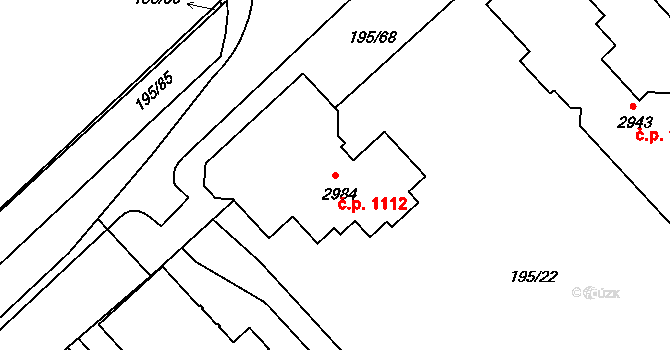 Sezimovo Ústí 1112 na parcele st. 2984/1 v KÚ Sezimovo Ústí, Katastrální mapa
