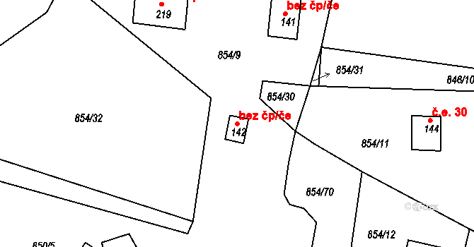 Dolní Lukavice 40925056 na parcele st. 142 v KÚ Lišice u Dolní Lukavice, Katastrální mapa