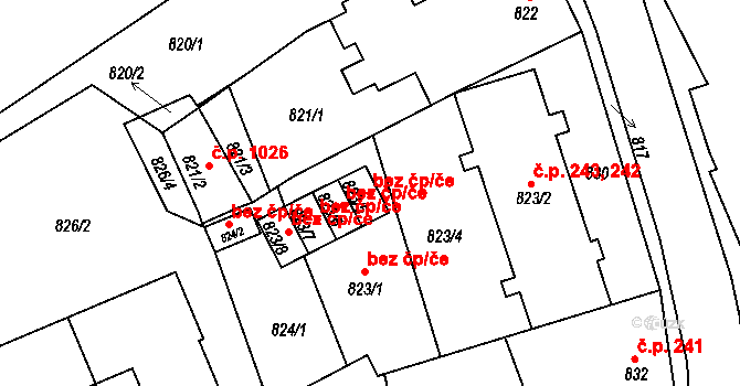 Odry 43216056 na parcele st. 823/5 v KÚ Odry, Katastrální mapa
