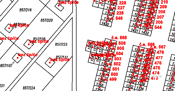 Teplice 45137056 na parcele st. 1564 v KÚ Teplice-Řetenice, Katastrální mapa