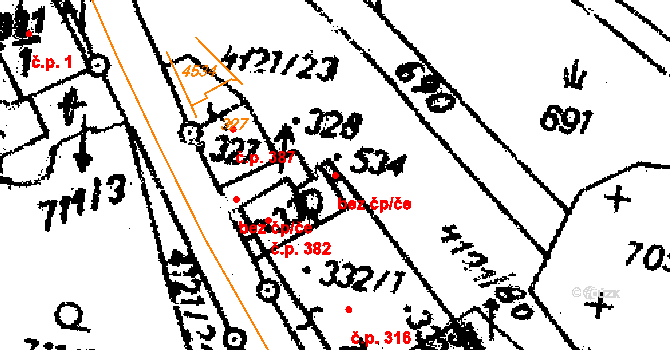 Dolní Dobrouč 45467056 na parcele st. 534 v KÚ Dolní Dobrouč, Katastrální mapa
