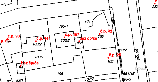 Česká 46040056 na parcele st. 103/3 v KÚ Česká, Katastrální mapa