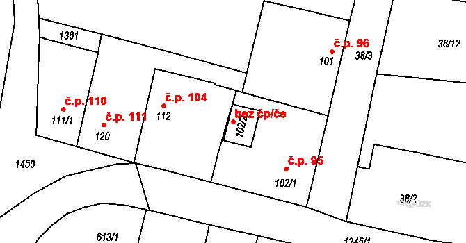 Chotěšov 46225056 na parcele st. 102/2 v KÚ Mantov, Katastrální mapa