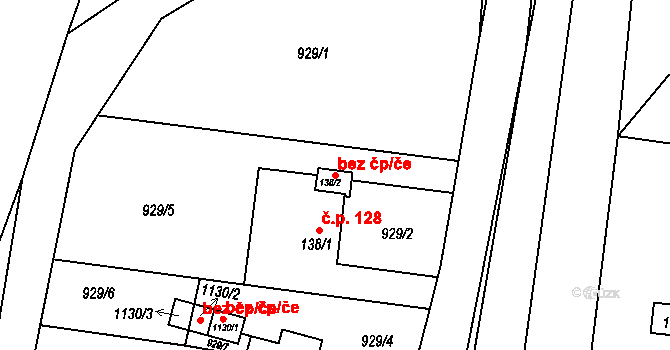 Rajnochovice 47614056 na parcele st. 138/2 v KÚ Rajnochovice, Katastrální mapa
