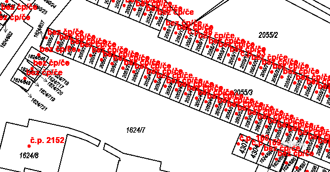 Mizerov 699, Karviná na parcele st. 2055/45 v KÚ Karviná-město, Katastrální mapa