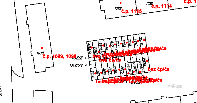 Rožnov pod Radhoštěm 49130056 na parcele st. 2962 v KÚ Rožnov pod Radhoštěm, Katastrální mapa
