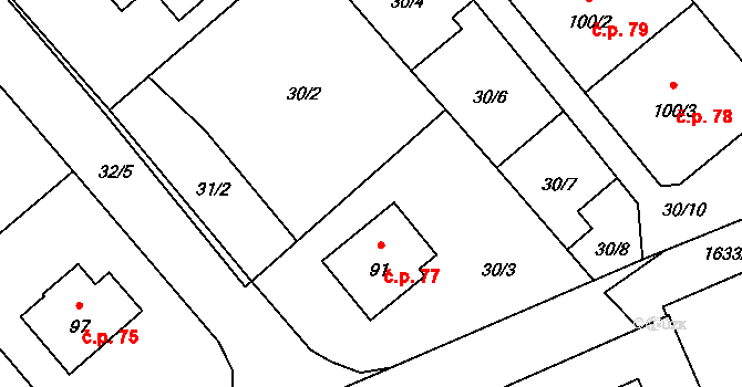 Vlastiboř 77, Katastrální mapa