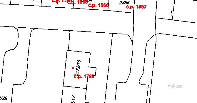 Prostějov 250 na parcele st. 2772/26 v KÚ Prostějov, Katastrální mapa