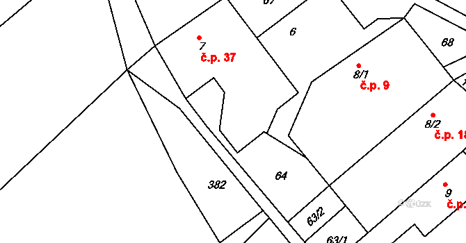 Čachotín 37 na parcele st. 7 v KÚ Čachotín, Katastrální mapa