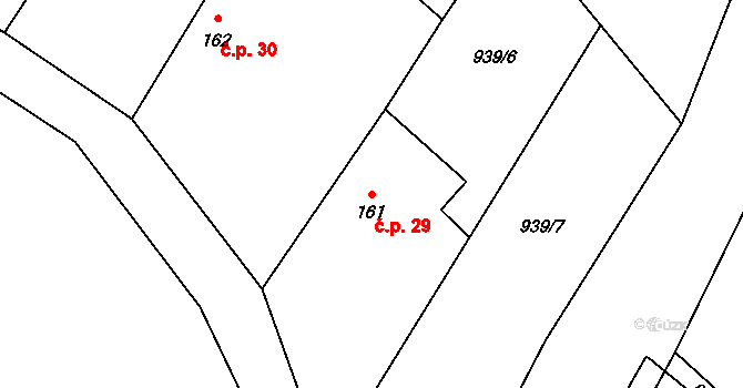 Onšovec 29, Horka II na parcele st. 161 v KÚ Horka nad Sázavou, Katastrální mapa