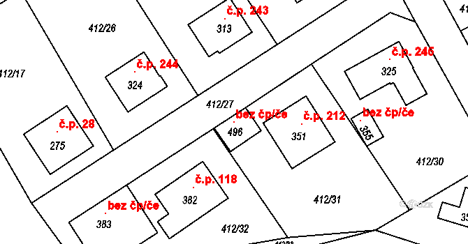 Otvovice 116524057 na parcele st. 496 v KÚ Otvovice, Katastrální mapa