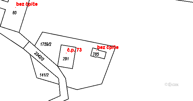 Držkov 119533057 na parcele st. 785 v KÚ Držkov, Katastrální mapa