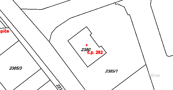 Libušín 262 na parcele st. 2380 v KÚ Libušín, Katastrální mapa