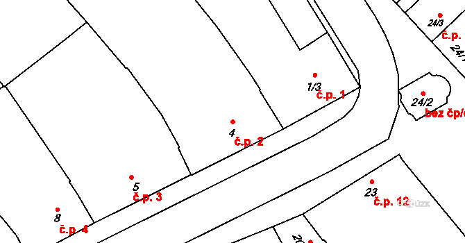 Žerůvky 2, Bystročice na parcele st. 4 v KÚ Žerůvky, Katastrální mapa