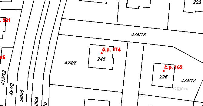 Sazovice 174 na parcele st. 248 v KÚ Sazovice, Katastrální mapa