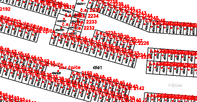 Podlesí 2220, Havířov na parcele st. 484/15 v KÚ Bludovice, Katastrální mapa