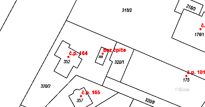 Jestřabí Lhota 42837057 na parcele st. 353 v KÚ Jestřabí Lhota, Katastrální mapa