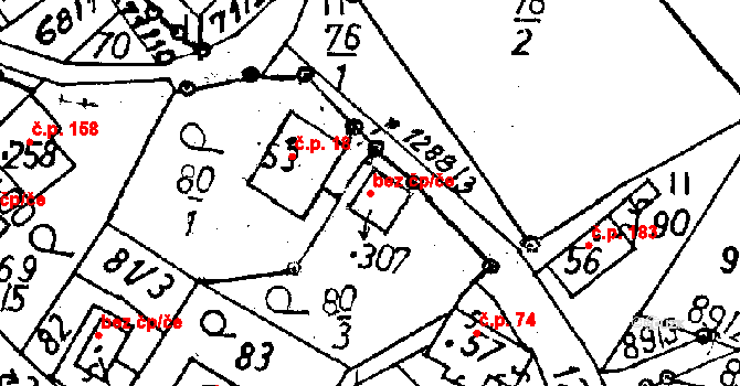Pulečný 261 na parcele st. 307 v KÚ Pulečný, Katastrální mapa