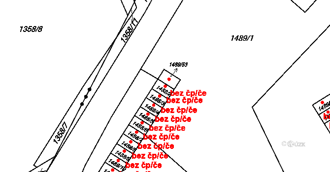 Těšovice 44382057 na parcele st. 1488/2 v KÚ Těšovice, Katastrální mapa