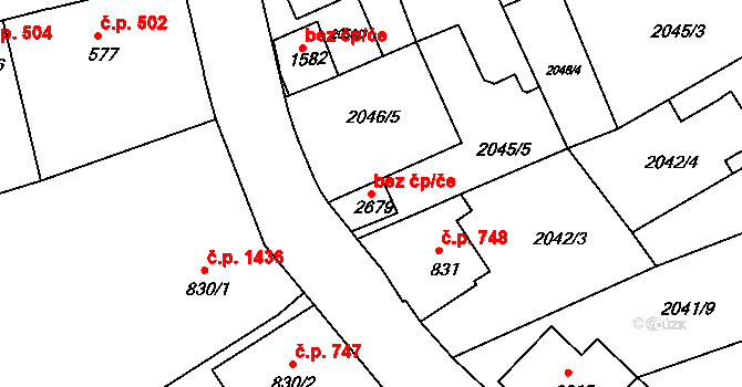 Ústí nad Orlicí 45522057 na parcele st. 2679 v KÚ Ústí nad Orlicí, Katastrální mapa