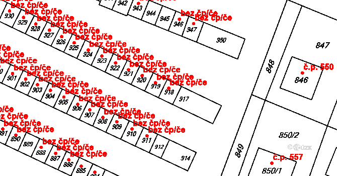 Horní Benešov 46326057 na parcele st. 918 v KÚ Horní Benešov, Katastrální mapa