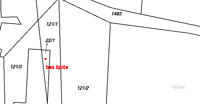 Bor 48247057 na parcele st. 22/1 v KÚ Lhota u Tachova, Katastrální mapa
