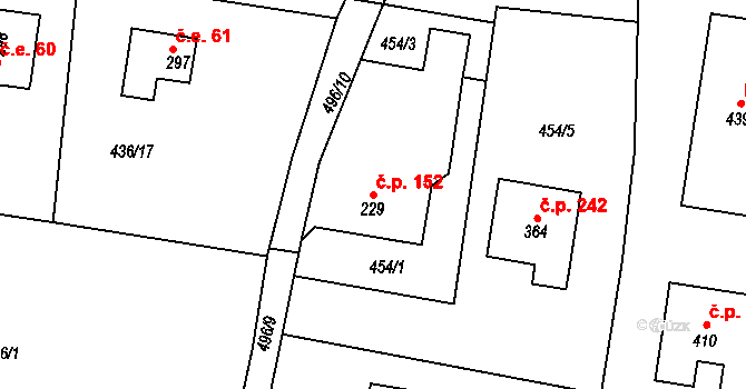 Mlékojedy 152, Neratovice na parcele st. 229 v KÚ Mlékojedy u Neratovic, Katastrální mapa