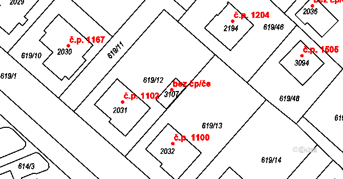 Neratovice 76418057 na parcele st. 3107 v KÚ Neratovice, Katastrální mapa