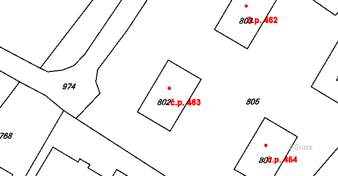 Suchdol nad Odrou 463 na parcele st. 802 v KÚ Suchdol nad Odrou, Katastrální mapa