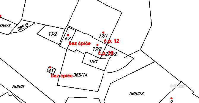 Peršíkov 35, Havlíčkova Borová na parcele st. 17/2 v KÚ Peršíkov, Katastrální mapa