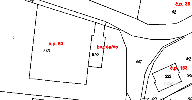 Holešov 100372058 na parcele st. 87/2 v KÚ Žopy, Katastrální mapa