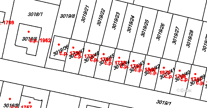 Dobrá Voda u Českých Budějovic 1738 na parcele st. 3019/45 v KÚ Dobrá Voda u Českých Budějovic, Katastrální mapa