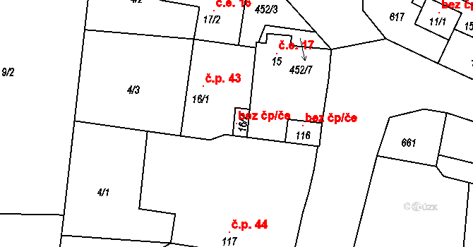 Mlečice 118986058 na parcele st. 16/2 v KÚ Prašný Újezd, Katastrální mapa